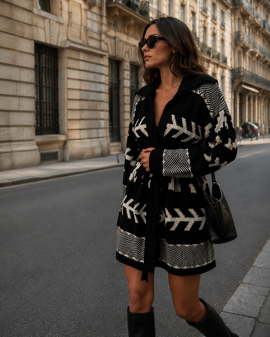 Patterned knitwear cardigan