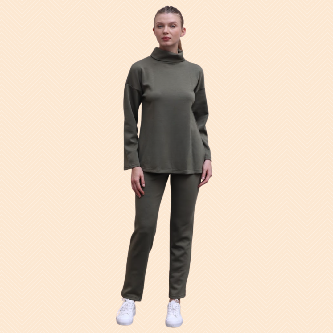 Turtleneck scuba sweatshirt