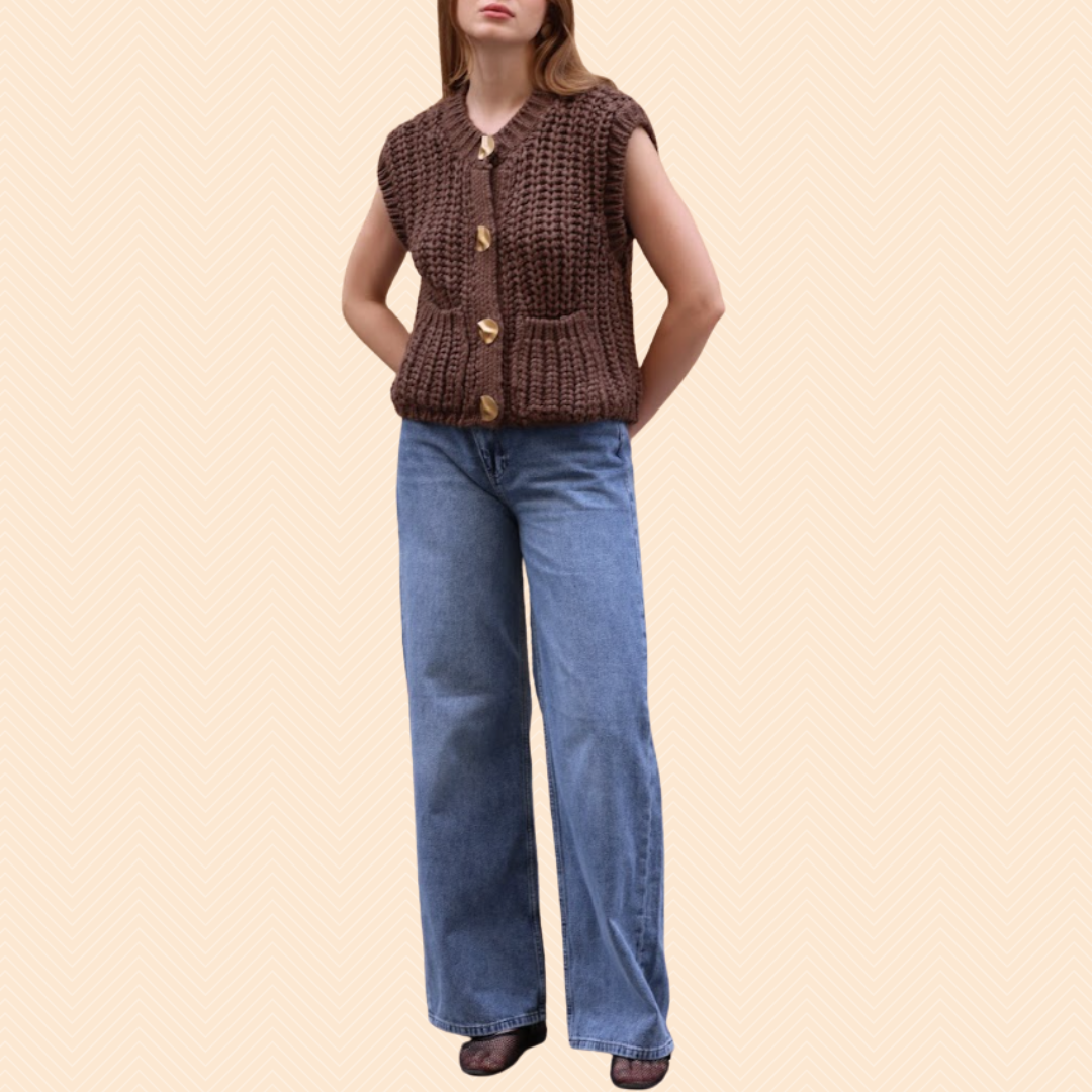 Asymmetric wide-leg jeans
