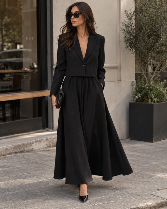 Flared maxi skirt
