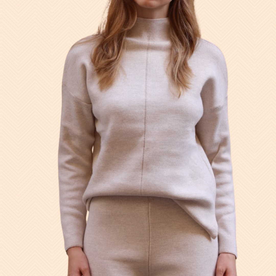 Lounge pants and high neck sweater