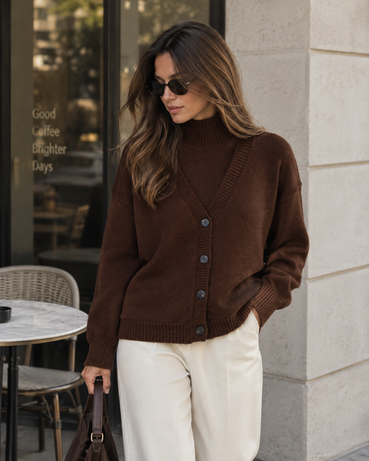 Undershirt and knitted cardigan set