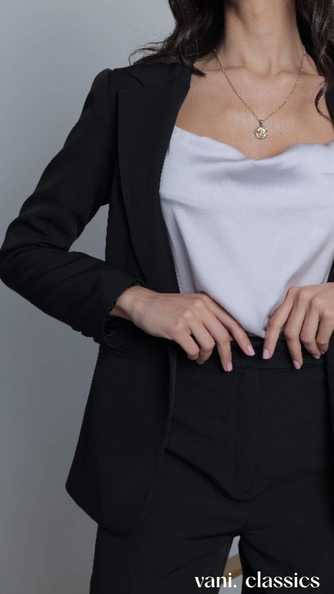 Cowl neck camisole satin top