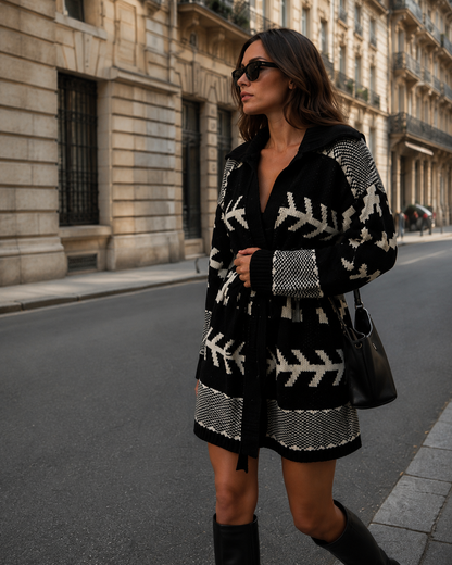 Patterned knitwear cardigan