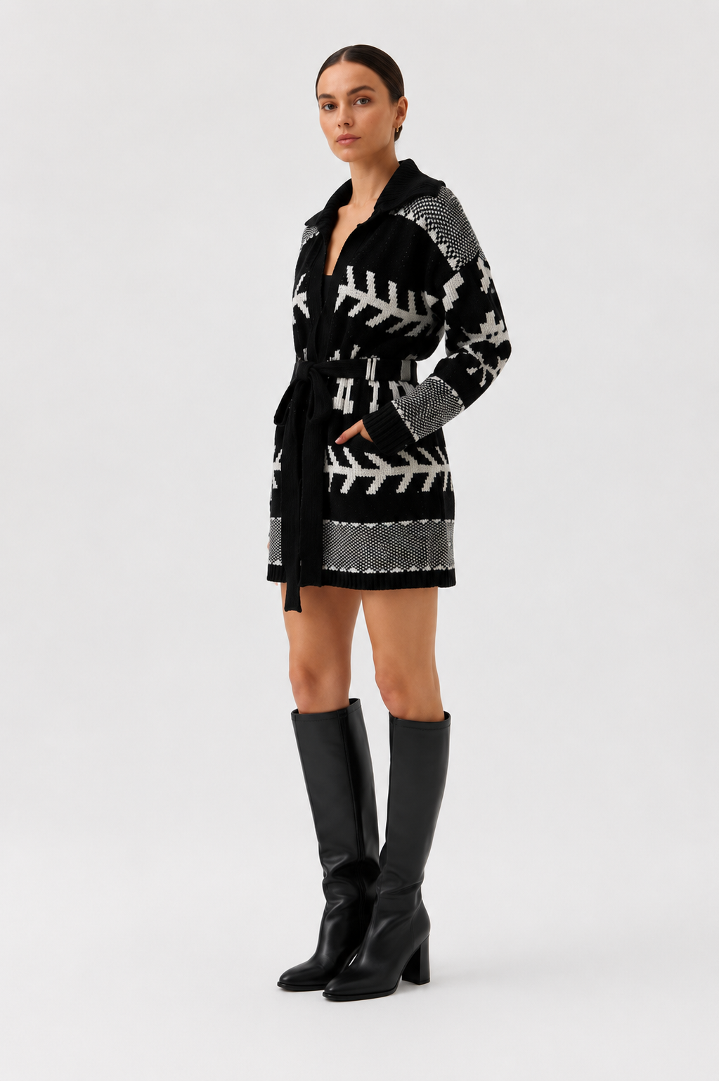 Patterned knitwear cardigan