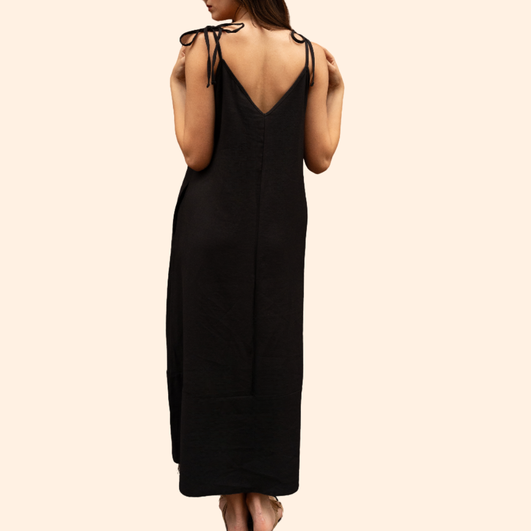 Long v-neck dress