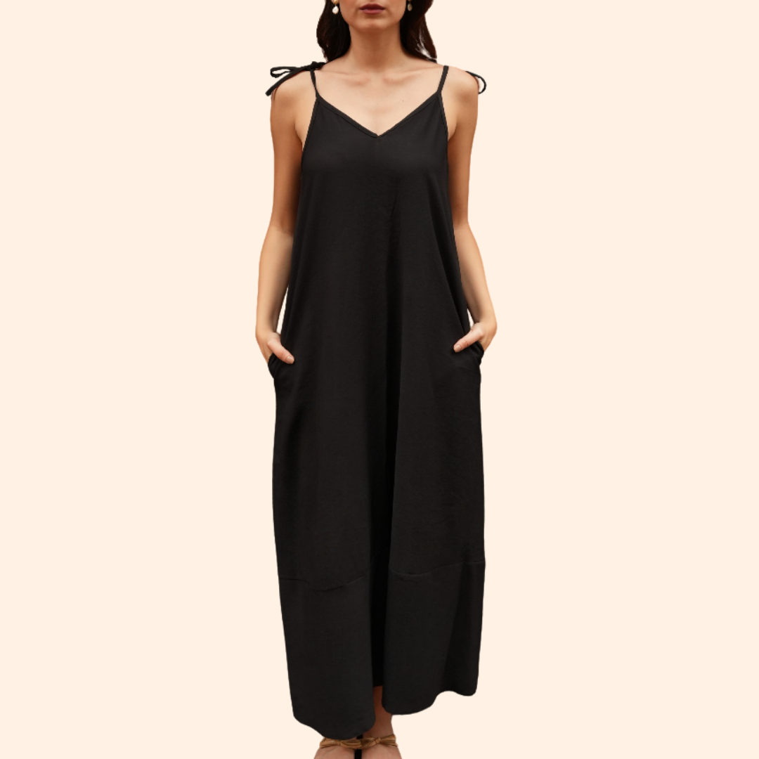 Long v-neck dress