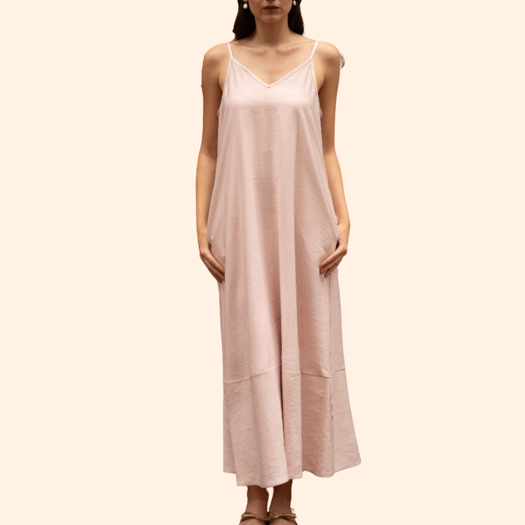 Long v-neck dress