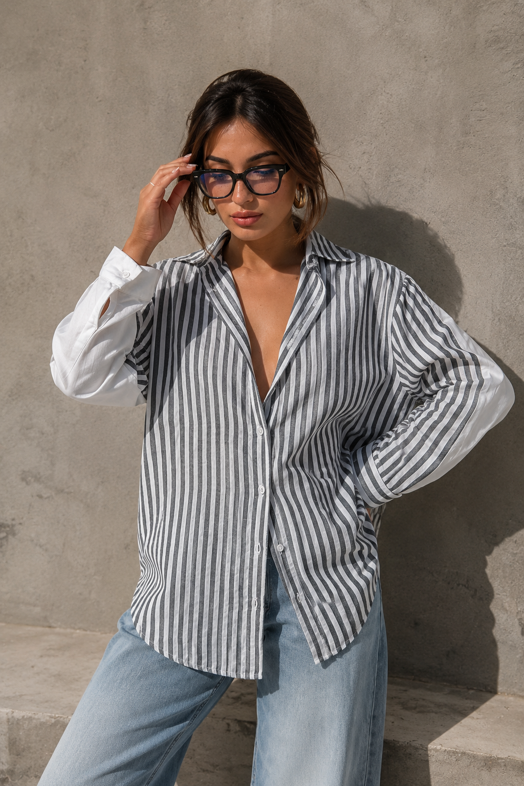 Striped one sided shirt