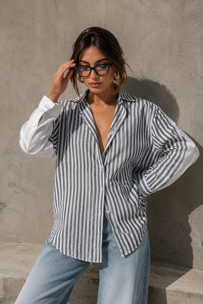 Striped one sided shirt