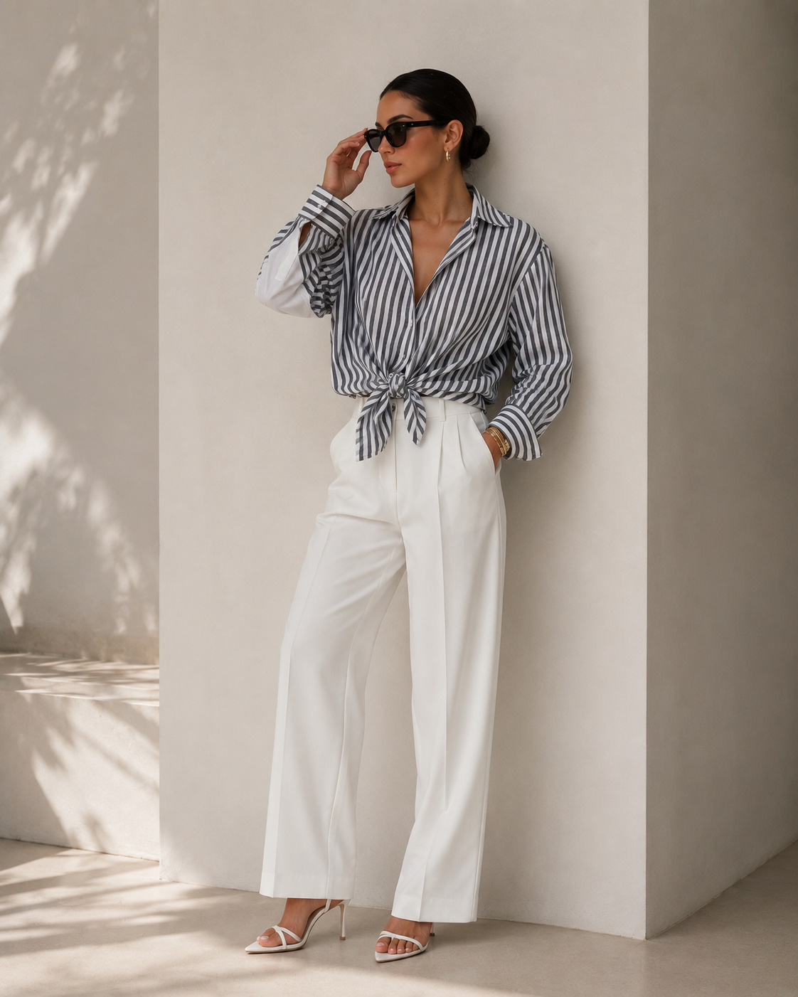 Striped one sided shirt