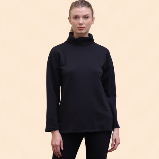Turtleneck scuba sweatshirt