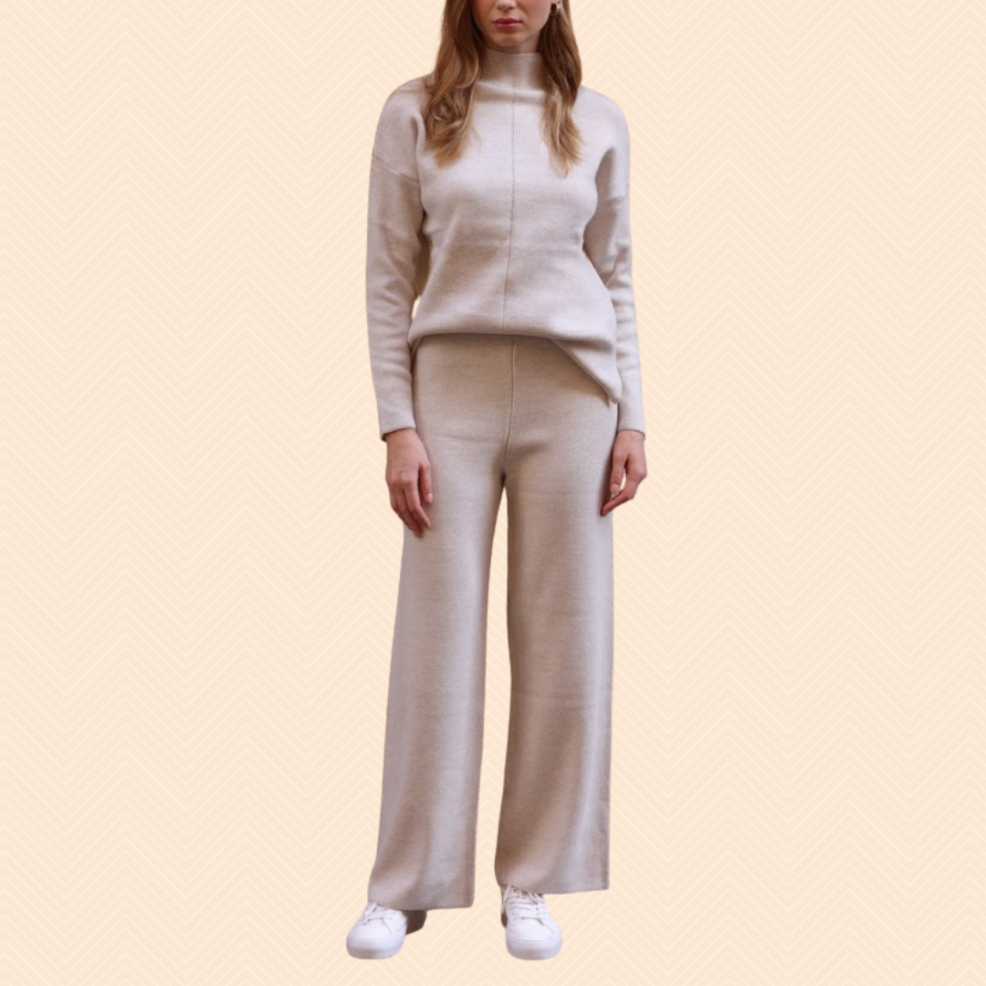 Lounge pants and high neck sweater