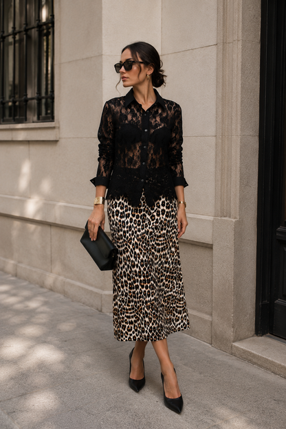Leopard pattern skirt