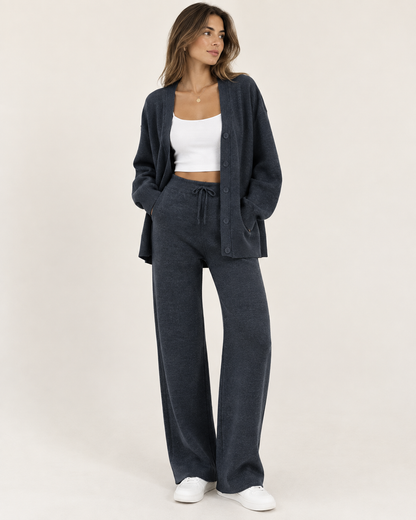 Basic cardigan and pants set