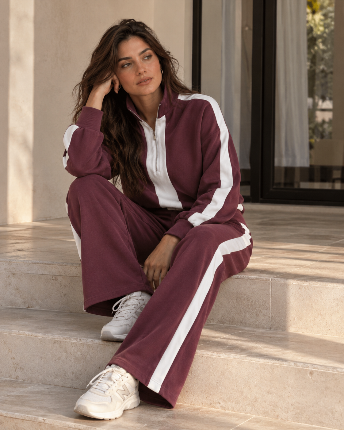 Half-zip brushed fleece tracksuit