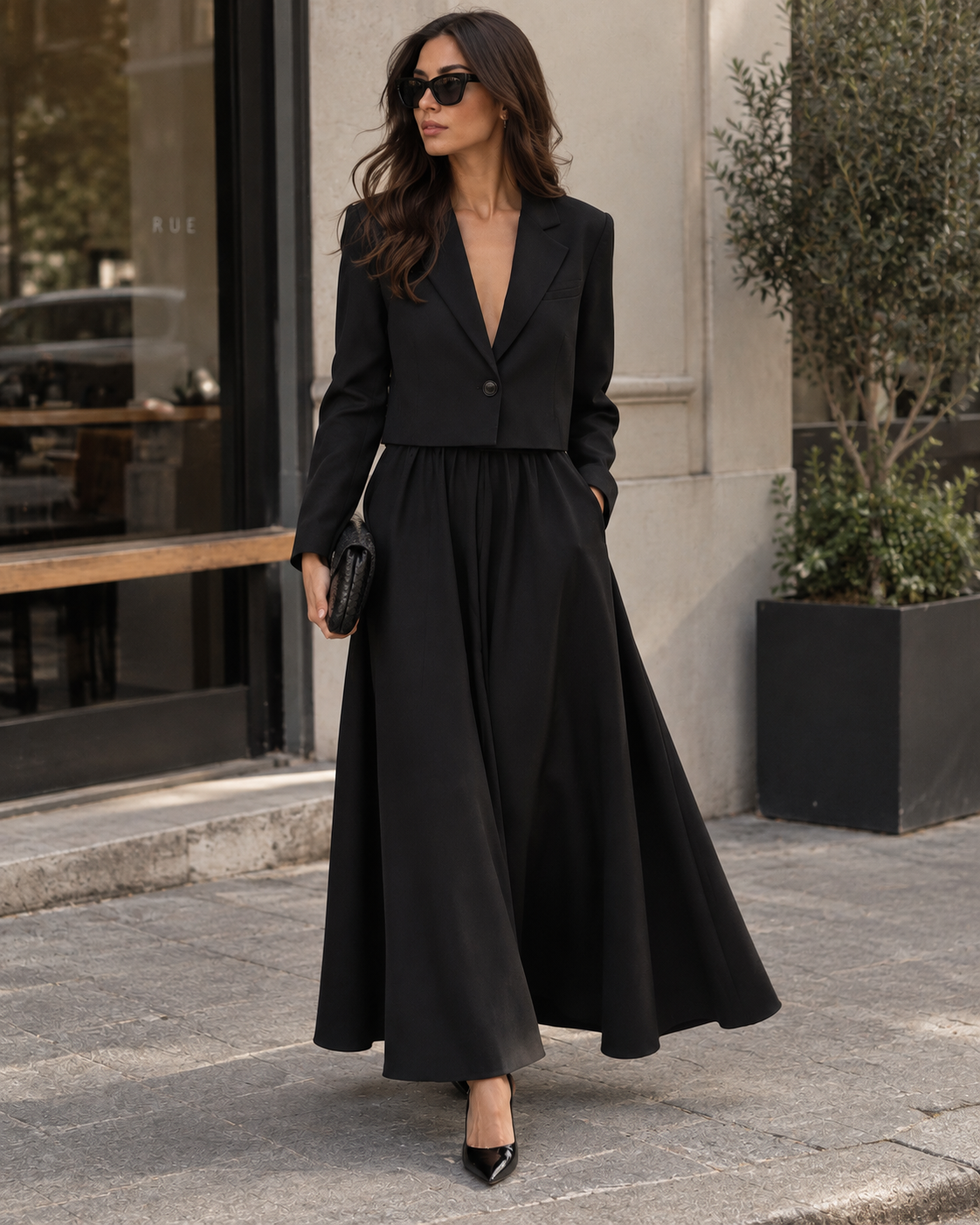 Flared maxi skirt