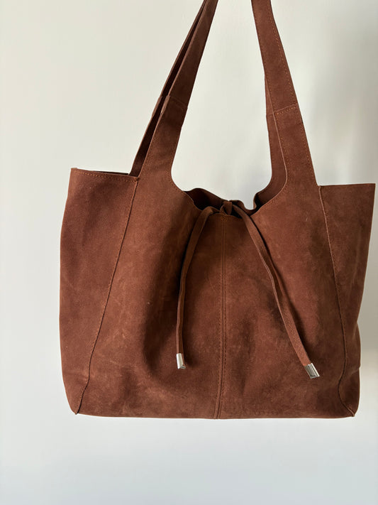 Suede tote bag