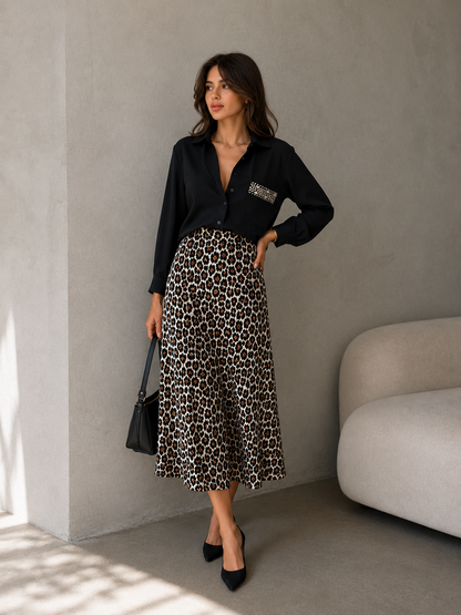Leopard pattern skirt