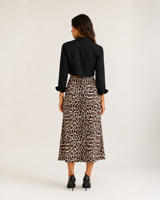 Leopard pattern skirt