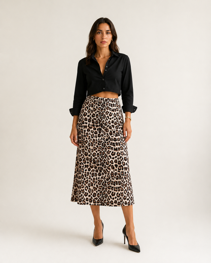 Leopard pattern skirt