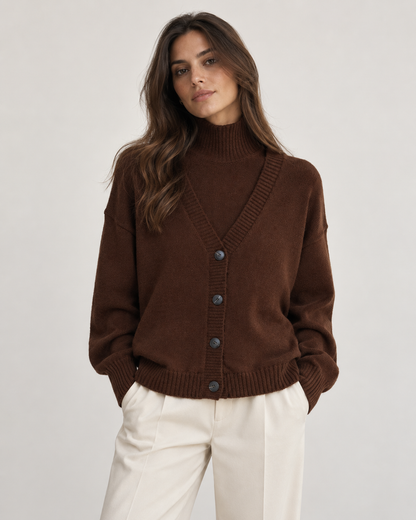 2-pc set Turtle neck top and cardigan